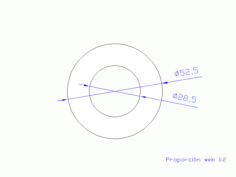 Perfil de Silicona TS5052,528,5 - formato tipo Tubo - forma de tubo