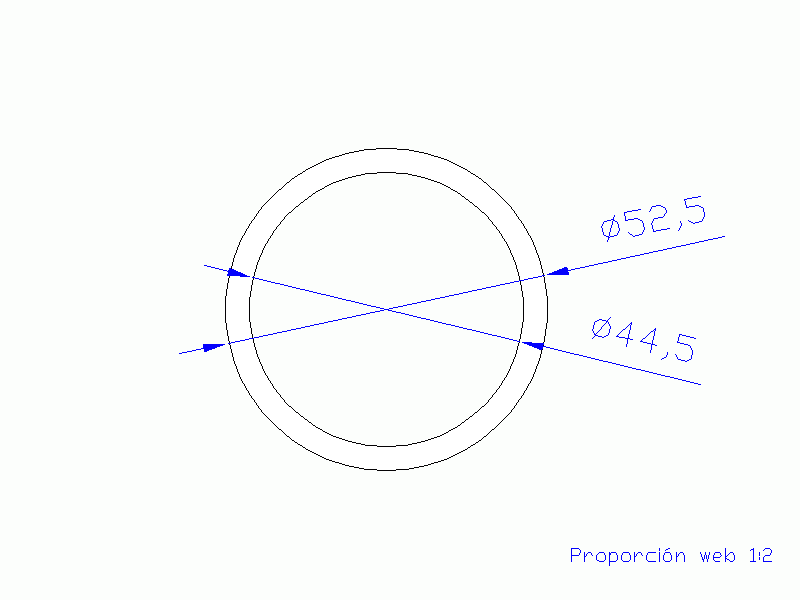 Perfil de Silicona TS5052,544,5 - formato tipo Tubo - forma de tubo