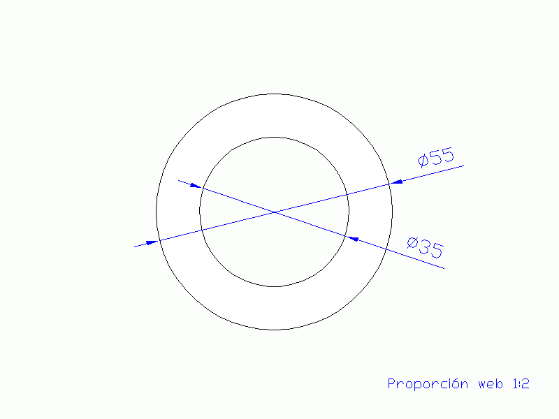 Perfil de Silicona TS505535 - formato tipo Tubo - forma de tubo