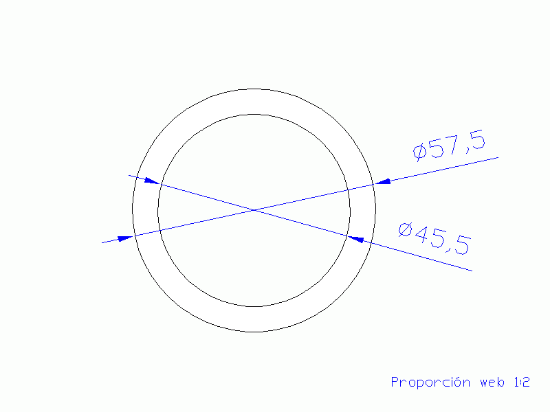 Perfil de Silicona TS5057,545,5 - formato tipo Tubo - forma de tubo