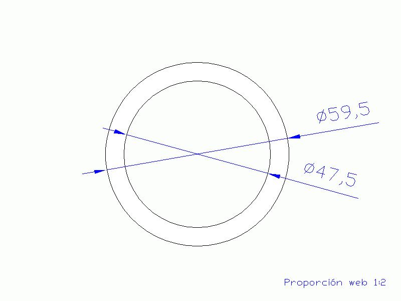 Perfil de Silicona TS5059,547,5 - formato tipo Tubo - forma de tubo