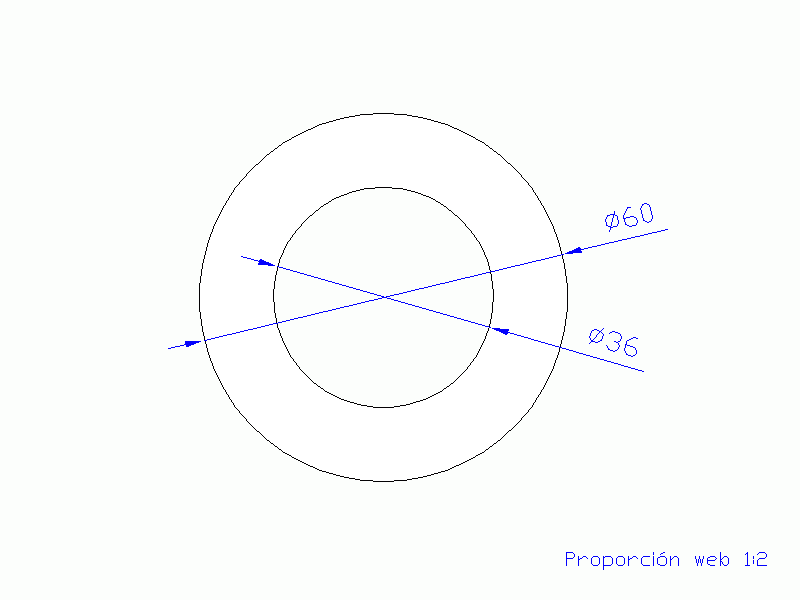 Perfil de Silicona TS506036 - formato tipo Tubo - forma de tubo