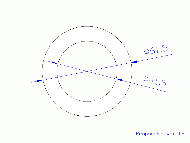 Perfil de Silicona TS5061,541,5 - formato tipo Tubo - forma de tubo