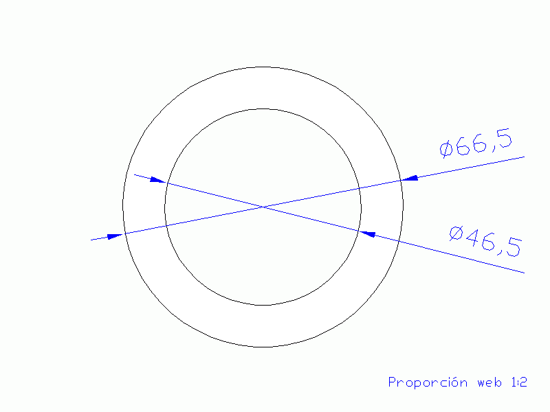 Perfil de Silicona TS5066,546,5 - formato tipo Tubo - forma de tubo