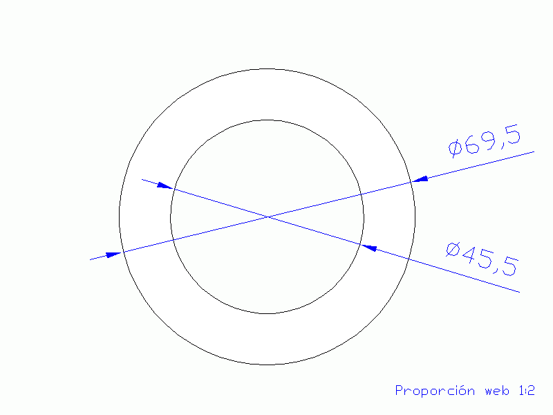 Perfil de Silicona TS5069,545,5 - formato tipo Tubo - forma de tubo