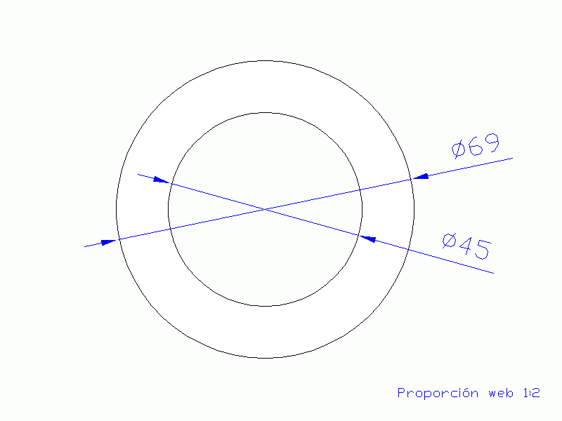 Perfil de Silicona TS506945 - formato tipo Tubo - forma de tubo