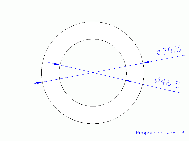 Perfil de Silicona TS5070,546,5 - formato tipo Tubo - forma de tubo