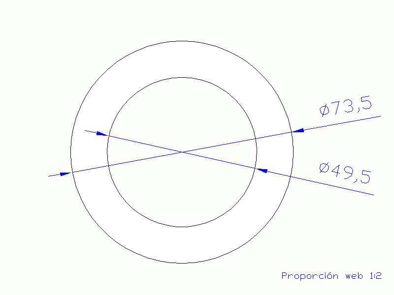 Perfil de Silicona TS5073,549,5 - formato tipo Tubo - forma de tubo