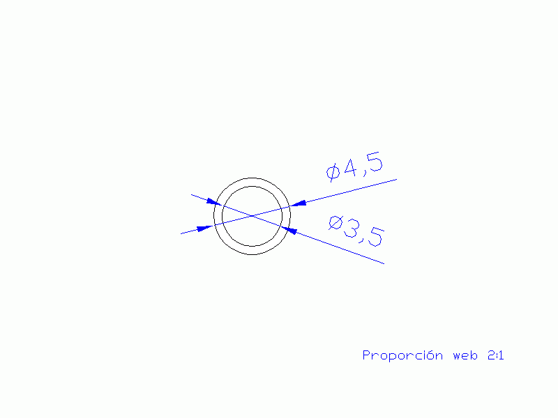 Perfil de Silicona TS6004,503,5 - formato tipo Tubo - forma de tubo