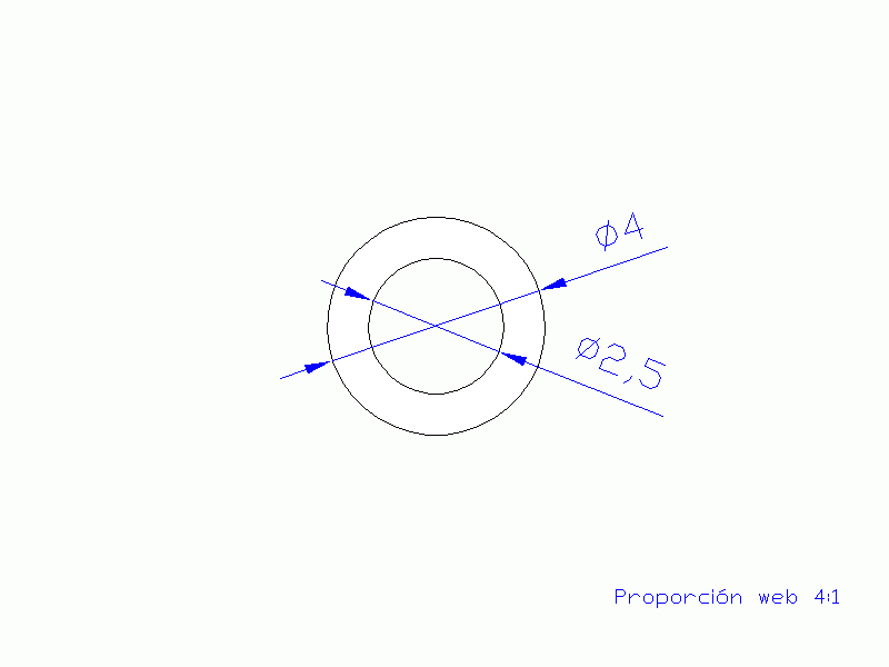 Perfil de Silicona TS600402,5 - formato tipo Tubo - forma de tubo