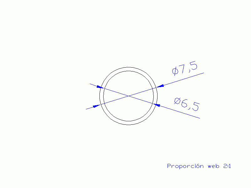 Perfil de Silicona TS6007,506,5 - formato tipo Tubo - forma de tubo