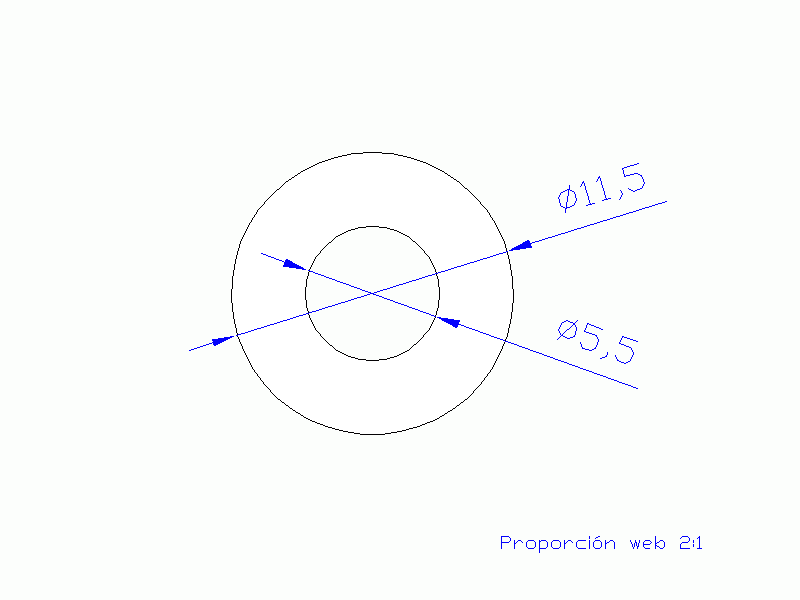 Perfil de Silicona TS6011,505,5 - formato tipo Tubo - forma de tubo