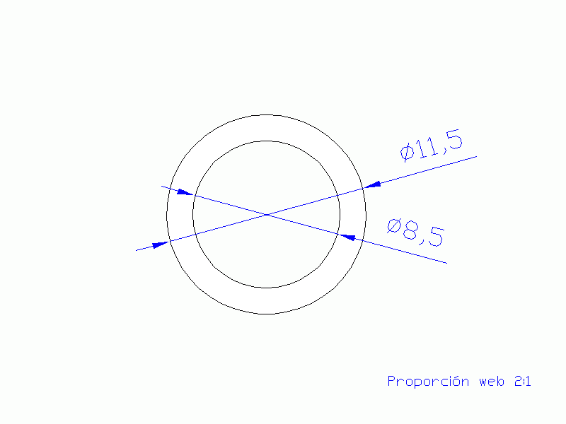 Perfil de Silicona TS6011,508,5 - formato tipo Tubo - forma de tubo