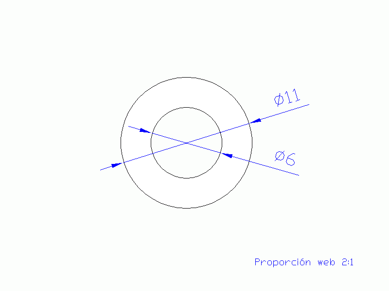 Perfil de Silicona TS601106 - formato tipo Tubo - forma de tubo