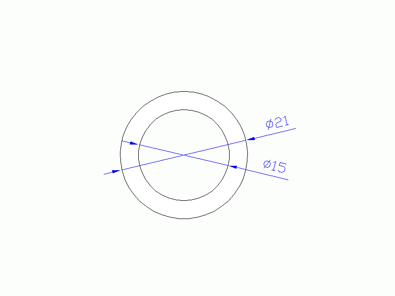 Perfil de Silicona TS602115 - formato tipo Tubo - forma de tubo