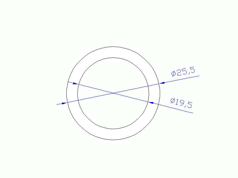 Perfil de Silicona TS6025,519,5 - formato tipo Tubo - forma de tubo