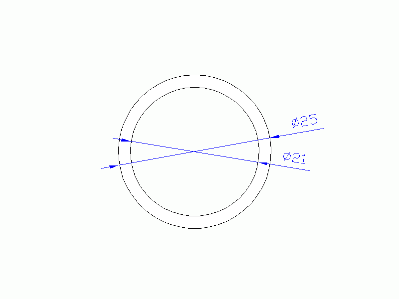 Perfil de Silicona TS602521 - formato tipo Tubo - forma de tubo