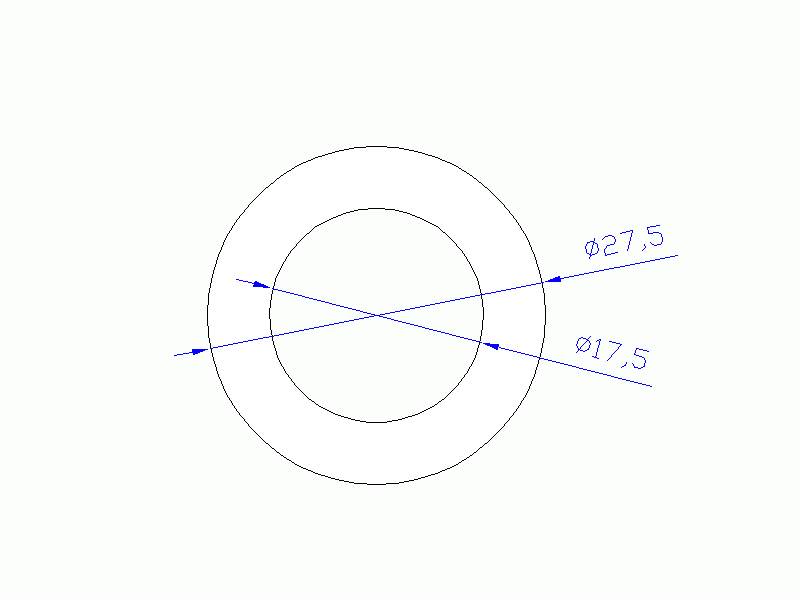 Perfil de Silicona TS6027,517,5 - formato tipo Tubo - forma de tubo