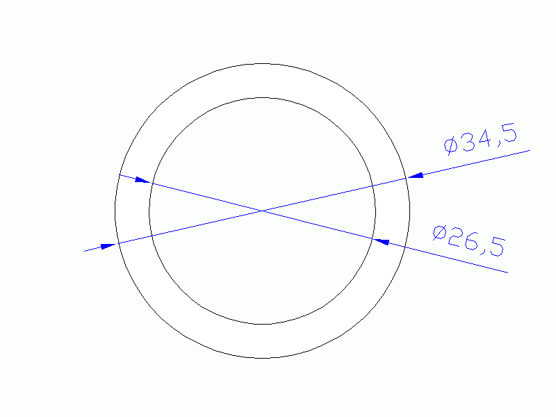 Perfil de Silicona TS6034,526,5 - formato tipo Tubo - forma de tubo