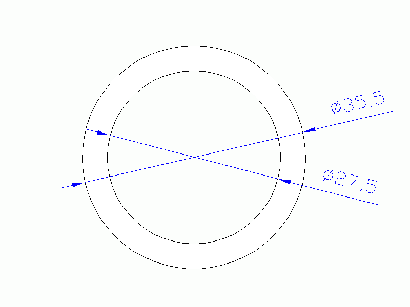 Perfil de Silicona TS6035,527,5 - formato tipo Tubo - forma de tubo