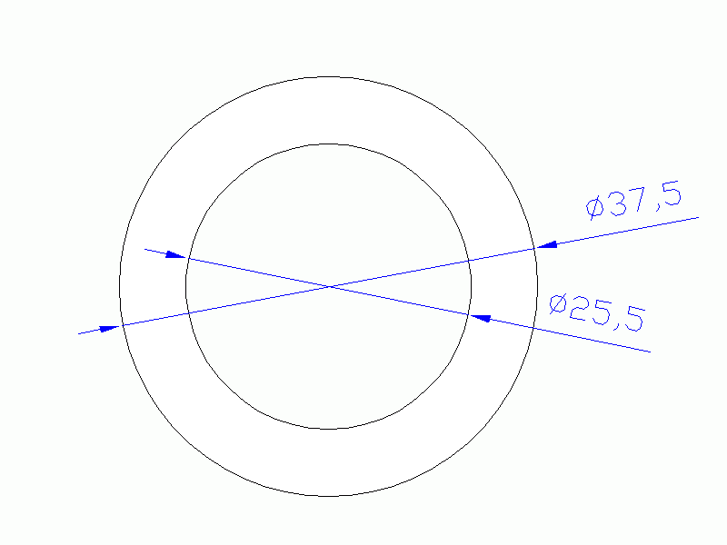 Perfil de Silicona TS6037,525,5 - formato tipo Tubo - forma de tubo