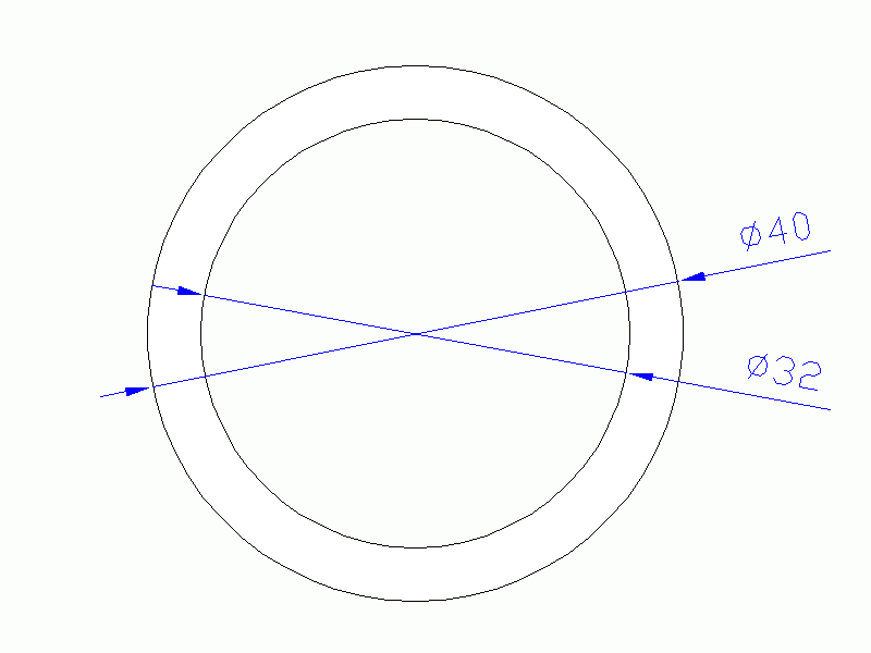 Perfil de Silicona TS604032 - formato tipo Tubo - forma de tubo