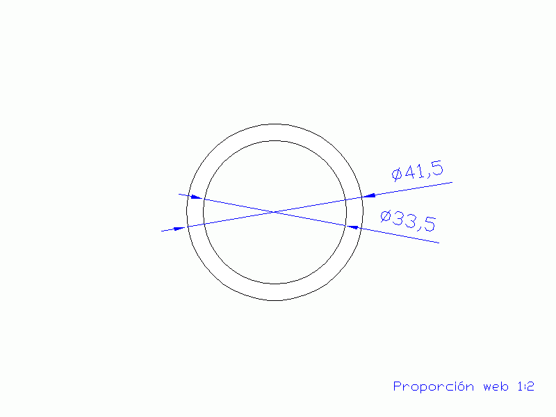 Perfil de Silicona TS6041,533,5 - formato tipo Tubo - forma de tubo