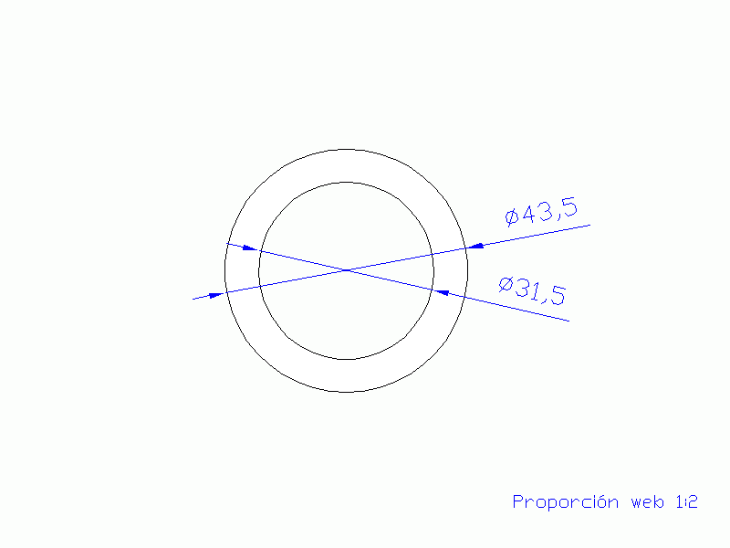 Perfil de Silicona TS6043,531,5 - formato tipo Tubo - forma de tubo