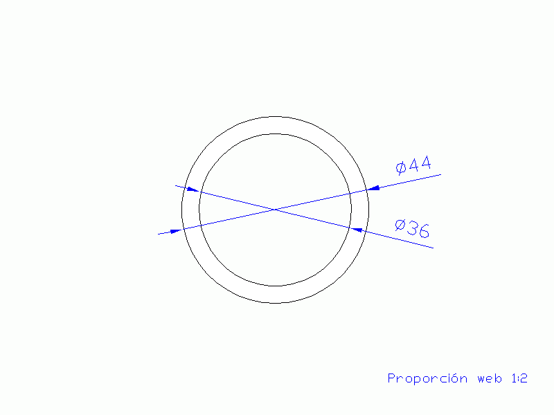 Perfil de Silicona TS604436 - formato tipo Tubo - forma de tubo