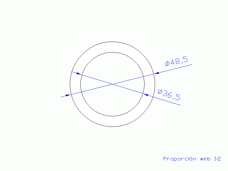 Perfil de Silicona TS6048,536,5 - formato tipo Tubo - forma de tubo