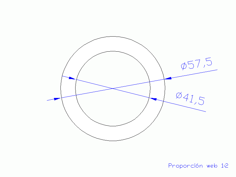 Perfil de Silicona TS6057,541,5 - formato tipo Tubo - forma de tubo