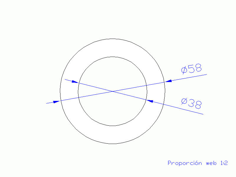 Perfil de Silicona TS605838 - formato tipo Tubo - forma de tubo