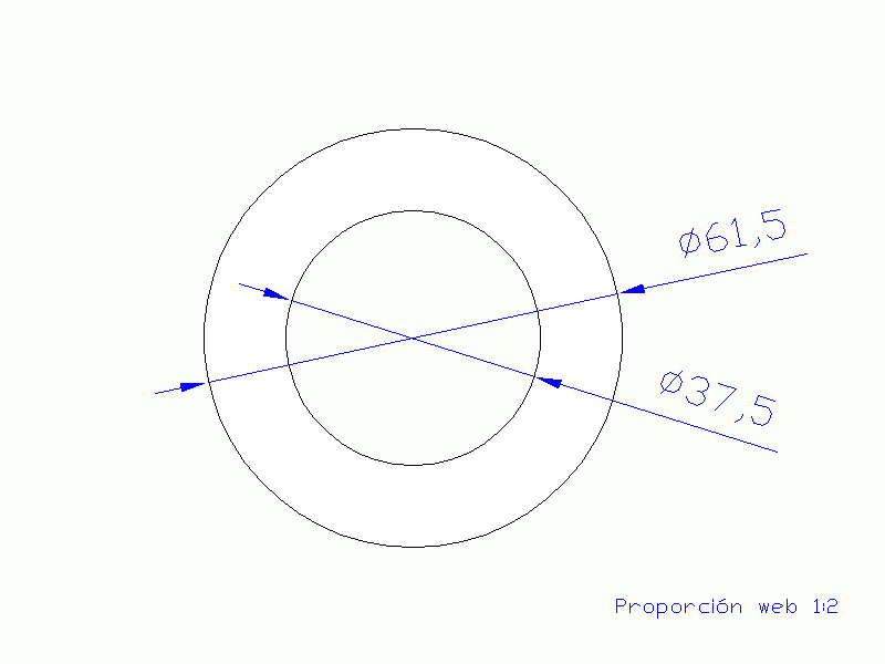 Perfil de Silicona TS6061,537,5 - formato tipo Tubo - forma de tubo