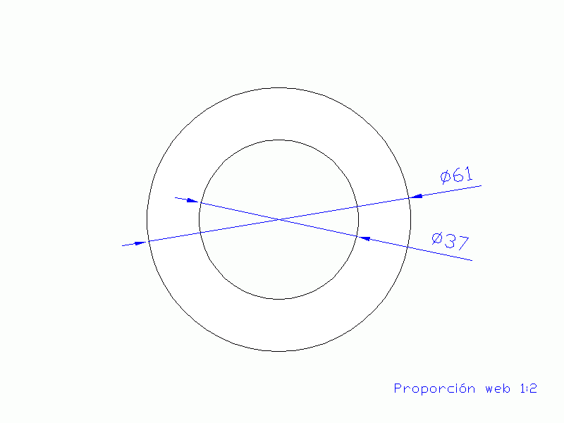 Perfil de Silicona TS606137 - formato tipo Tubo - forma de tubo