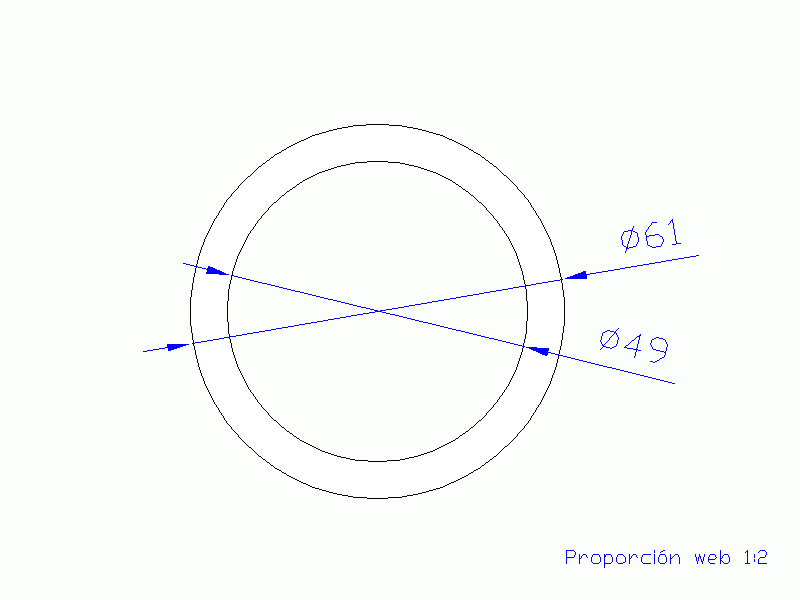 Perfil de Silicona TS606149 - formato tipo Tubo - forma de tubo