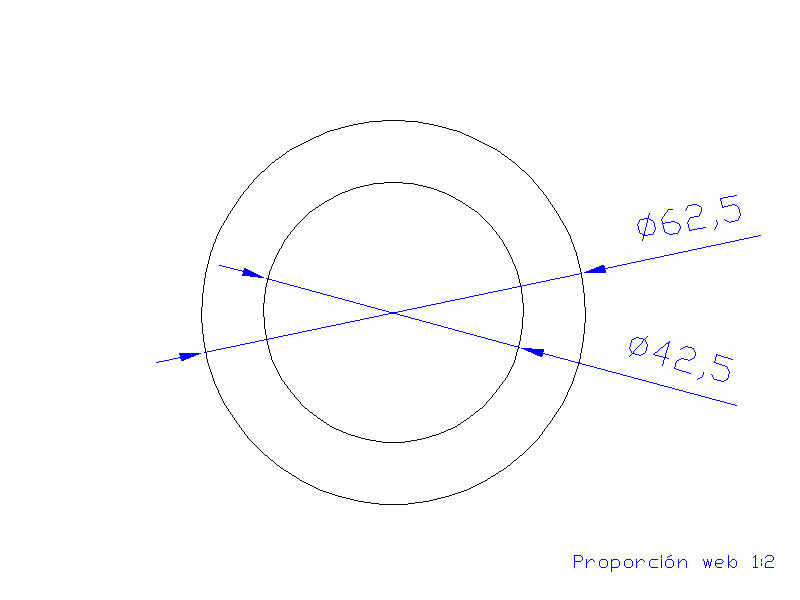 Perfil de Silicona TS6062,542,5 - formato tipo Tubo - forma de tubo