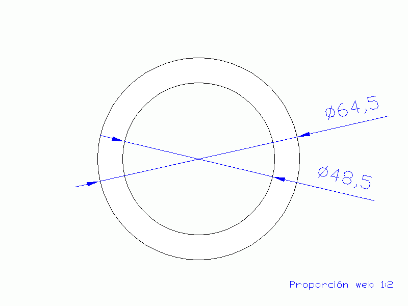 Perfil de Silicona TS6064,548,5 - formato tipo Tubo - forma de tubo