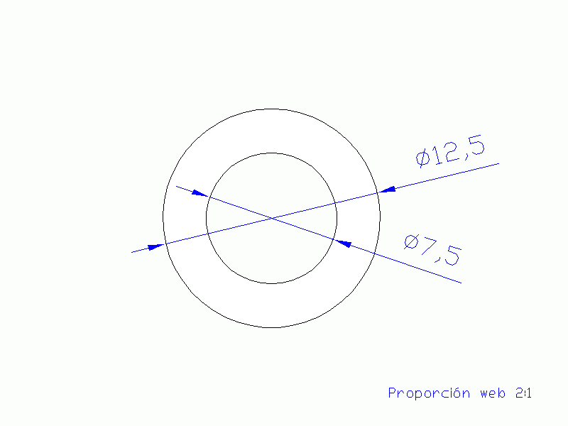 Perfil de Silicona TS7012,507,5 - formato tipo Tubo - forma de tubo