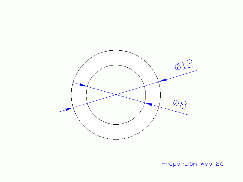 Perfil de Silicona TS701208 - formato tipo Tubo - forma de tubo