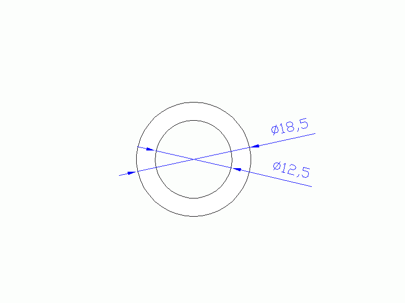 Perfil de Silicona TS7018,512,5 - formato tipo Tubo - forma de tubo