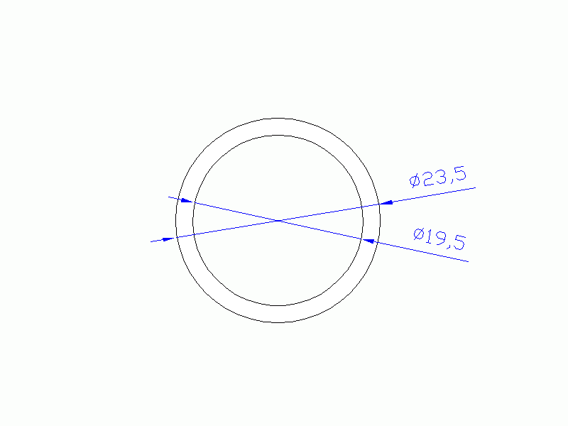 Perfil de Silicona TS7023,519,5 - formato tipo Tubo - forma de tubo