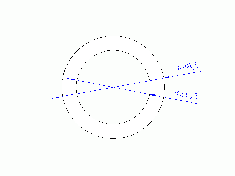 Perfil de Silicona TS7028,520,5 - formato tipo Tubo - forma de tubo