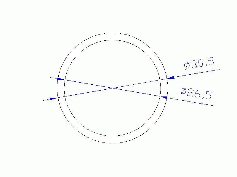 Perfil de Silicona TS7030,526,5 - formato tipo Tubo - forma de tubo