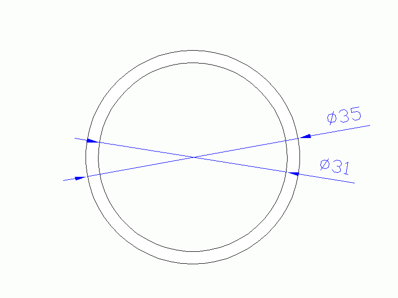 Perfil de Silicona TS703531 - formato tipo Tubo - forma de tubo