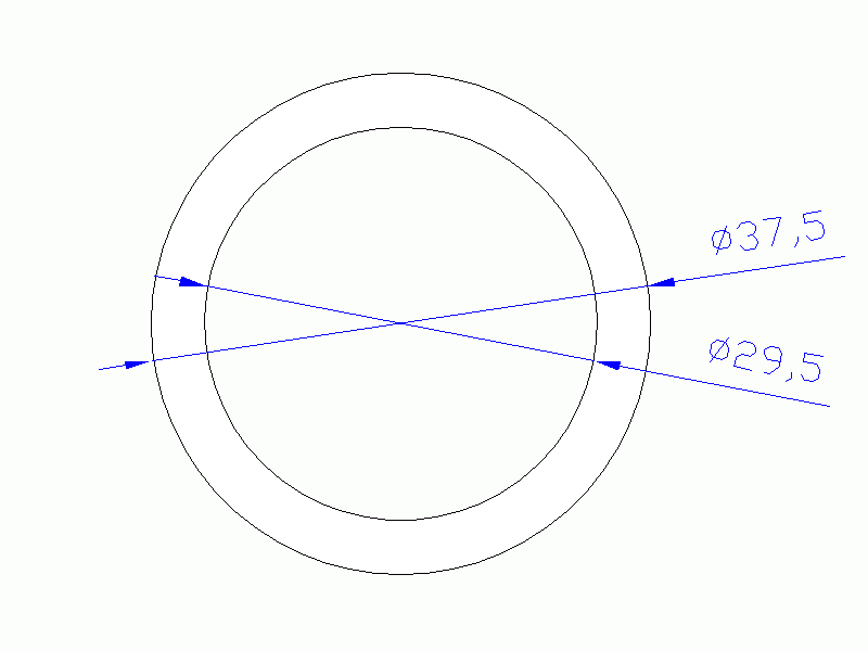 Perfil de Silicona TS7037,529,5 - formato tipo Tubo - forma de tubo