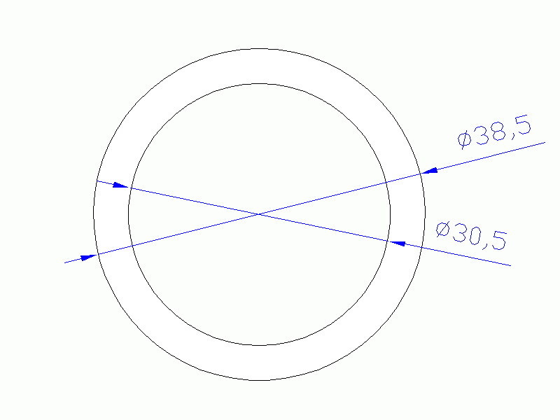 Perfil de Silicona TS7038,530,5 - formato tipo Tubo - forma de tubo