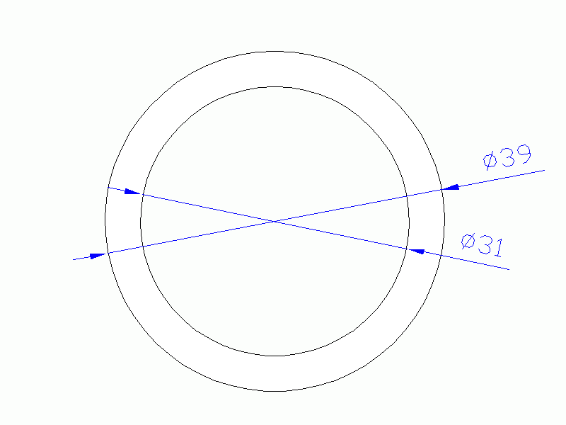 Perfil de Silicona TS703931 - formato tipo Tubo - forma de tubo