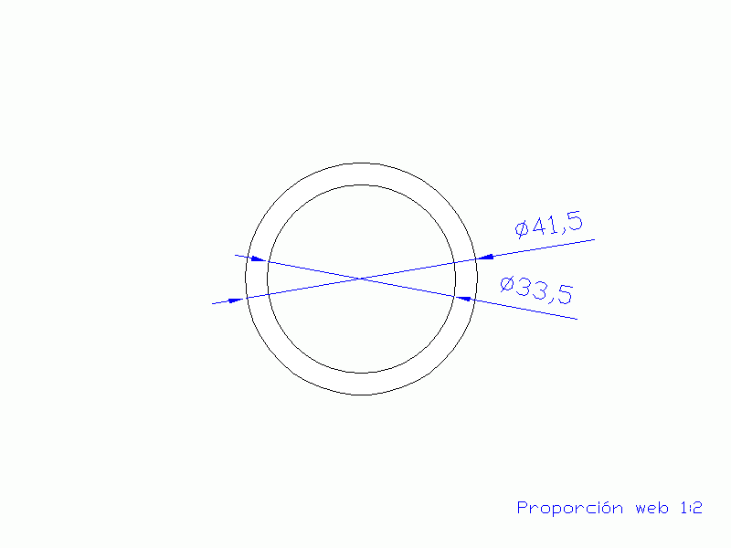 Perfil de Silicona TS7041,533,5 - formato tipo Tubo - forma de tubo