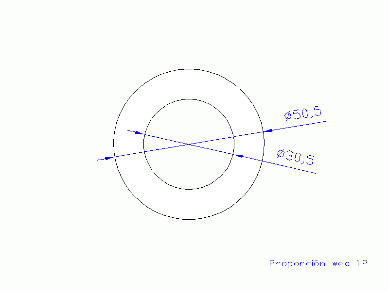 Perfil de Silicona TS7050,530,5 - formato tipo Tubo - forma de tubo