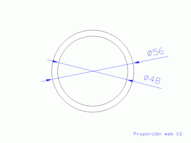 Perfil de Silicona TS705648 - formato tipo Tubo - forma de tubo